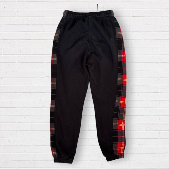 NIKE Air Jordan Black Red Plaid Time Brooklyn Fleece Sweatpants Joggers XS - Picture 3 of 6